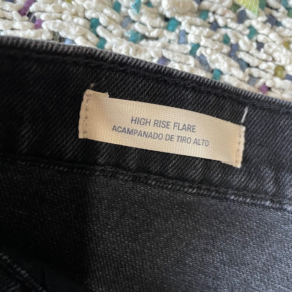 Universal Thread Black Wash High Rise Flare Comfort Stretch Jeans Womens 10 Long - Picture 8 of 13